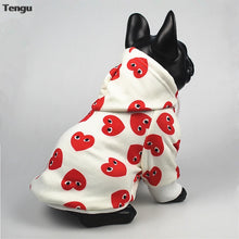 Load image into Gallery viewer, Autumn and winter tide brand unique love print pet hoodie clothes dog cat plus velvet suit to spend a warm Christmas happy