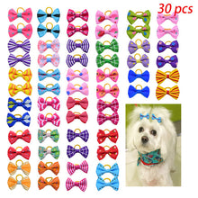 Load image into Gallery viewer, 10/20/30pcs Dog Grooming Bows mix 30colours Cat dog Hair Bows Small Pog Grooming Accessories Dog Hair Rubber Bands Pet Supplier