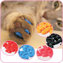 Load image into Gallery viewer, New Colorful 20pcs Cats Dogs Paws Caps Protective Nail Claw Cap+ Adhesive Glue Soft Rubber Pet Nail Cover Pet Supplies Chihuahua
