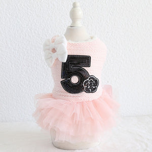 Rose Luxury Dog Clothes Dress Winter Thick Princess Bow Wedding Little Small Animals Pet Cat Costume Skirt For Terrier York Pugs