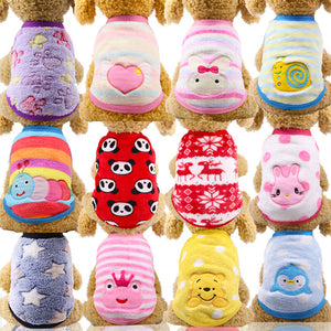 Winter Warm Cartoon Pet Clothes for Small Dogs Cats Soft Fleece Cat Dog Coat Jacket Puppy Clothing Outfits Chihuahua Pet Clothes