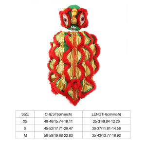 Funny Pet Dog Clothes Lion Dance Cat Costume For Small Medium Dogs Corgi New Year Traditional Clothing French Bulldog Dress Up