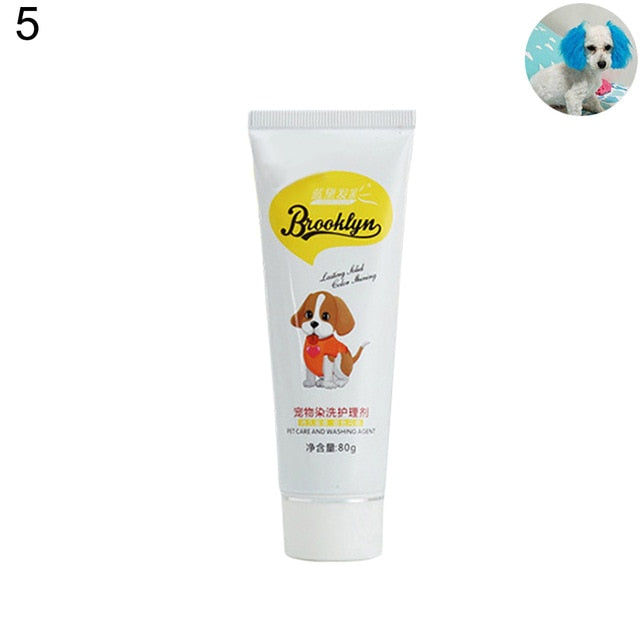 80g Mascots Pet Dyeing Agent Pet Dog Cat Animals Hair Coloring Dyestuffs Dyeing Pigment Agent Pet Cat Dog Supplies Hair Dyeing