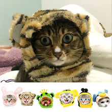 Load image into Gallery viewer, 2019 New Funny Cute Pet Cat Costume Lion Tiger Rabbit Frog Cap Hat Headwear for Cat Dog Halloween Christmas Clothes Dress
