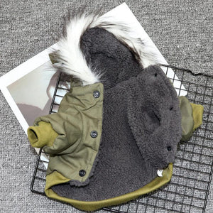 Pet Dog Hooded Coat Dog Winter Clothes For Small Dogs Autumn Puppy Jacket Warm Fleece Chihuahua French Bulldog Clothing Overalls