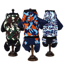 Load image into Gallery viewer, Warm Pet Dog Jumpsuit Hoodie Waterproof Overall Coat Camouflage Clothes For French Bulldog Fleece Puppy Jacket
