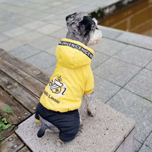Load image into Gallery viewer, Silver Jumpsuit For Dogs Thick Pet Hoodie Parka Winter Dog Clothes Warm Four Legs Overalls For Small Dogs Puppy Schnauzer 10A
