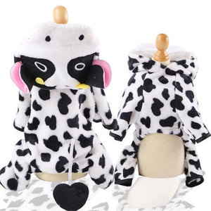 Winter Cat clothes for Small dog Cats Costumes For Puppy Clothes Funny dog Hoodie outfit Cosplay COW