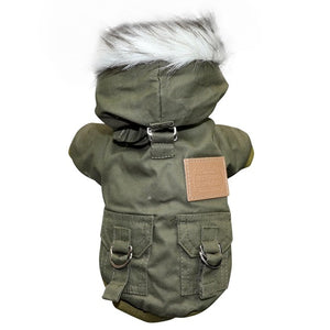 Pet Dog Hooded Coat Dog Winter Clothes For Small Dogs Autumn Puppy Jacket Warm Fleece Chihuahua French Bulldog Clothing Overalls