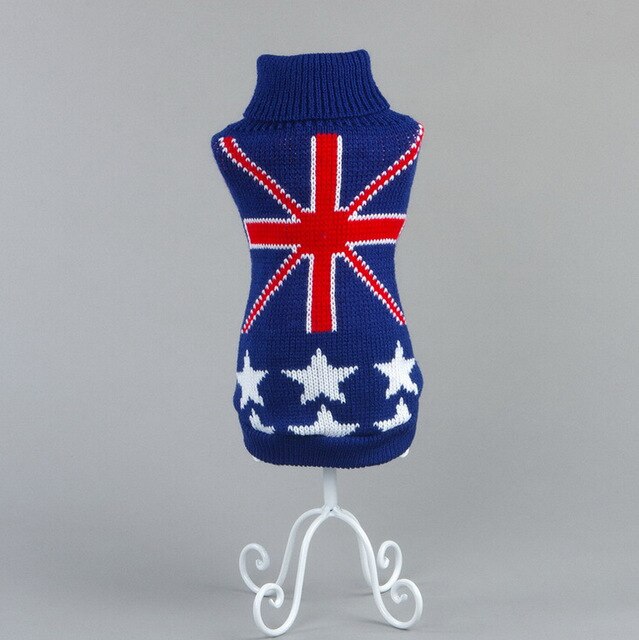 Auntumn Winter Knitwear Sweater for Small Cat Pet Blue Dog Cat Sweater Pet Cat Jumper Coat For Small Puppy Dogs Cat Dog Clothes