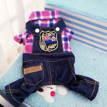 Load image into Gallery viewer, Pet Cowboy Bib Dog Dog Plaid Shirt Summer Style Dog Clothes Top Short Sleeve Casual Vest Kitten Puppy Clothes Supplies
