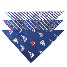 Load image into Gallery viewer, Dog Bandanas Large Pet Scarf Pet Bandana For Dog Cotton Cute Blue Stripes Washable Bow Tie Cat Dog Scarf Small Dog Accessories
