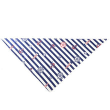 Load image into Gallery viewer, Dog Bandanas Large Pet Scarf Pet Bandana For Dog Cotton Cute Blue Stripes Washable Bow Tie Cat Dog Scarf Small Dog Accessories
