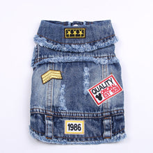 Load image into Gallery viewer, New Dog Jeans Jacket Cute Casual Blue Denim Coat Vest Pet Puppy Clothes Apparel 6 sizes 2 Colours

