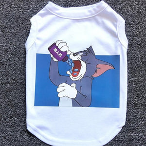 Summer Pet Dog Clothes Spring Cute Clothes For Dogs Cotton Dog Cat Vest Shirt For Small Medium French Bulldog Outdoor Costumes