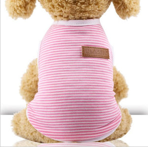 Summer Cat Clothes Cotton Striped Vest Pet Cats T Shirt Clothing For Cat Outfit Shirt Pet Clothes Cute Kitten Puppy Costume 25S2