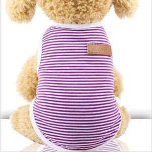 Summer Cat Clothes Cotton Striped Vest Pet Cats T Shirt Clothing For Cat Outfit Shirt Pet Clothes Cute Kitten Puppy Costume 25S2