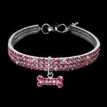 Load image into Gallery viewer, 1PCS 3 Rows of Rhinestone Stretch Line Pet Necklaces Dog Cat Necklaces Crystal Collars Dog Accessories Pet Supplies
