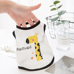 Pet Cat Vest Summer Thin Breathable Cartoon Cotton Clothes Small Teddy Bear Dog clothes Summer Pet Cat Clothes