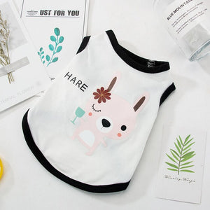 Pet Cat Vest Summer Thin Breathable Cartoon Cotton Clothes Small Teddy Bear Dog clothes Summer Pet Cat Clothes