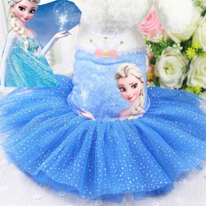 Frozen Tulle Dog Dresses For Small Dogs Chihuahua Summer Puppy Party Dress Pomeranian Princess Tutu Shih Tzu Yorkshire Clothes