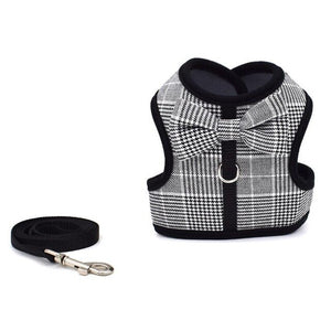 Plaids Bowtie Breathable Chest Strap Pet Products Stripe Dog Vest Bow Tie Dog Coat Harness Clothes for Dogs