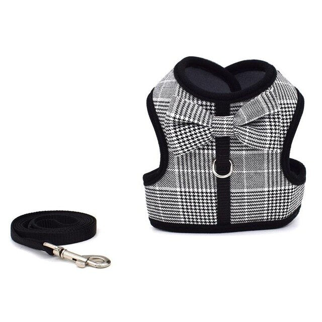 Plaids Bowtie Breathable Chest Strap Pet Products Stripe Dog Vest Bow Tie Dog Coat Harness Clothes for Dogs