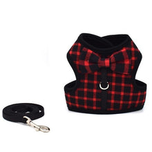 Load image into Gallery viewer, Plaids Bowtie Breathable Chest Strap Pet Products Stripe Dog Vest Bow Tie Dog Coat Harness Clothes for Dogs
