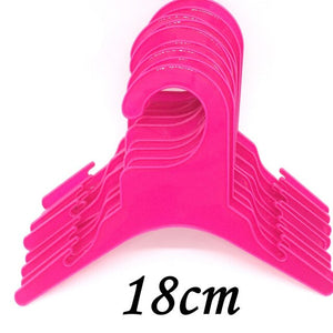 10PCS/Set Plastic Tough Pet Dog Puppy Cat Clothes Clothing Rack Hanger 18cm/25cm White&Red Length Pet Puppy Product Accessorie