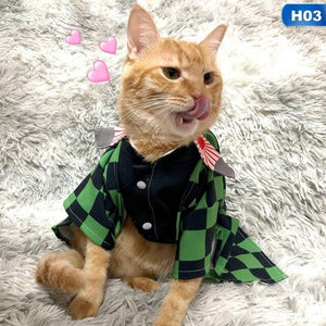 1Pcs  Demon Slayer: Kimetsu no Yaiba Pet Clothes Dog Cat Clothes Soft Fleece Teddy Poodle Dog Clothing Pet Product Supplies