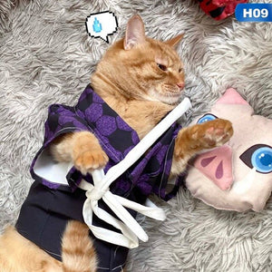 1Pcs  Demon Slayer: Kimetsu no Yaiba Pet Clothes Dog Cat Clothes Soft Fleece Teddy Poodle Dog Clothing Pet Product Supplies