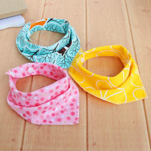 Load image into Gallery viewer, Dog Bandana Large Pet Scarf Cotton Plaid Washable Dog Bib Large Dog Accessories Banana Elk Pink flower Personality Bow Tie
