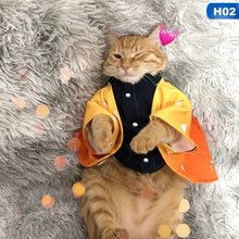 Load image into Gallery viewer, Funny Cat Costumes Demon Slayer Cat Clothes Kitty Kitten Halloween Cosplay Costume Puppy Suits Dressing Up Party Clothes For Cat
