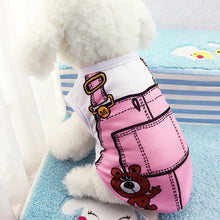Load image into Gallery viewer, Spring Summer Dog Clothes Cotton Pet Fake Strap Vest Cat Dog Shirt Breathable Cute Pet Clothes Supplies
