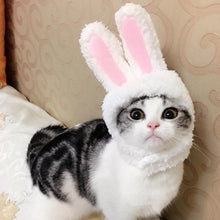Load image into Gallery viewer, Cute Pet Costume Cosplay Rabbit Ears Cap Hat for Cat Halloween Xmas Clothes Fancy Dress with Ears Autumn Winter  Paty Accessorie

