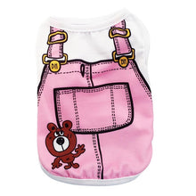 Load image into Gallery viewer, Spring Summer Dog Clothes Cotton Pet Fake Strap Vest Cat Dog Shirt Breathable Cute Pet Clothes Supplies
