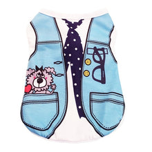 Load image into Gallery viewer, Spring Summer Dog Clothes Cotton Pet Fake Strap Vest Cat Dog Shirt Breathable Cute Pet Clothes Supplies
