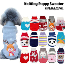 Load image into Gallery viewer, Warm Winter Cartoon Dog Clothes Warm Christmas Sweater For Small Dogs Pet Clothing Coat Knitting Crochet Cloth

