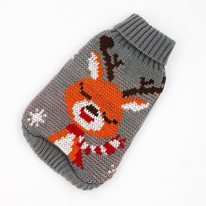 Warm Winter Cartoon Dog Clothes Warm Christmas Sweater For Small Dogs Pet Clothing Coat Knitting Crochet Cloth
