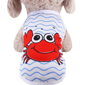 PUOUPUOU Cartoon Dog Clothes Summer Jacket Vest Pet Clothes Breathable Dog Clothing For Small Medium Dog Ropa Para Perros XS-XXL