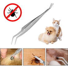 Load image into Gallery viewer, Dog Tick Removal 2 In 1 Stainless Steel Pet Flea Treatment Tick Tweezers Quick Tick Removal Tool for Pet People Dog Accessories
