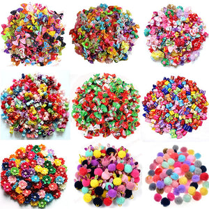 20PCS pet Bows Dog Hair Bows for Puppy Yorkshirk Small Dogs Hair Accessories Grooming Bows Rubber Bands Dog Bows Pet Supplies