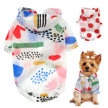 Load image into Gallery viewer, Dog Raincoat Sun-proof Clothing Summer Sun Protection Hoodie Small Dog Clothes Print Poncho For Small Medium Pets Puppy Cat
