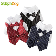 Load image into Gallery viewer, Gentleman Dog Clothes Wedding Suit Formal Shirt For Small Dogs Bowtie Tuxedo Pet Outfit Halloween Christmas Costume
