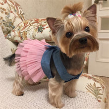 Load image into Gallery viewer, Summer Dress for Dog Pet Dog Clothes Wedding Dress Skirt Puppy Clothing Spring Fashion Jean Pet Clothes XS-L
