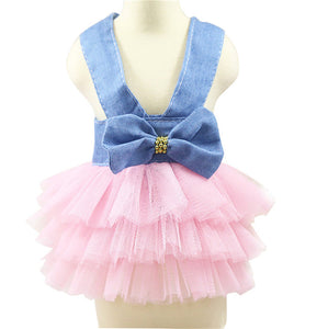 Summer Dress for Dog Pet Dog Clothes Wedding Dress Skirt Puppy Clothing Spring Fashion Jean Pet Clothes XS-L