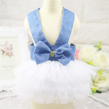 Load image into Gallery viewer, Summer Dress for Dog Pet Dog Clothes Wedding Dress Skirt Puppy Clothing Spring Fashion Jean Pet Clothes XS-L
