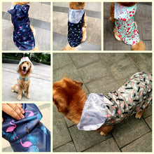Load image into Gallery viewer, TOMEPETS Pet raincoat, cartoon dog raincoat pet clothes soft lightweight waterproof for big dog  medium dog raincoat with hood
