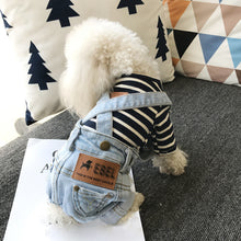 Load image into Gallery viewer, 2020 New Denim Pet Dog Overalls Spring Summer Puppy Vest Cowboy Dog Clothes Puppy Teddy Denim Costume Jacket
