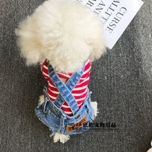 Load image into Gallery viewer, 2020 New Denim Pet Dog Overalls Spring Summer Puppy Vest Cowboy Dog Clothes Puppy Teddy Denim Costume Jacket
